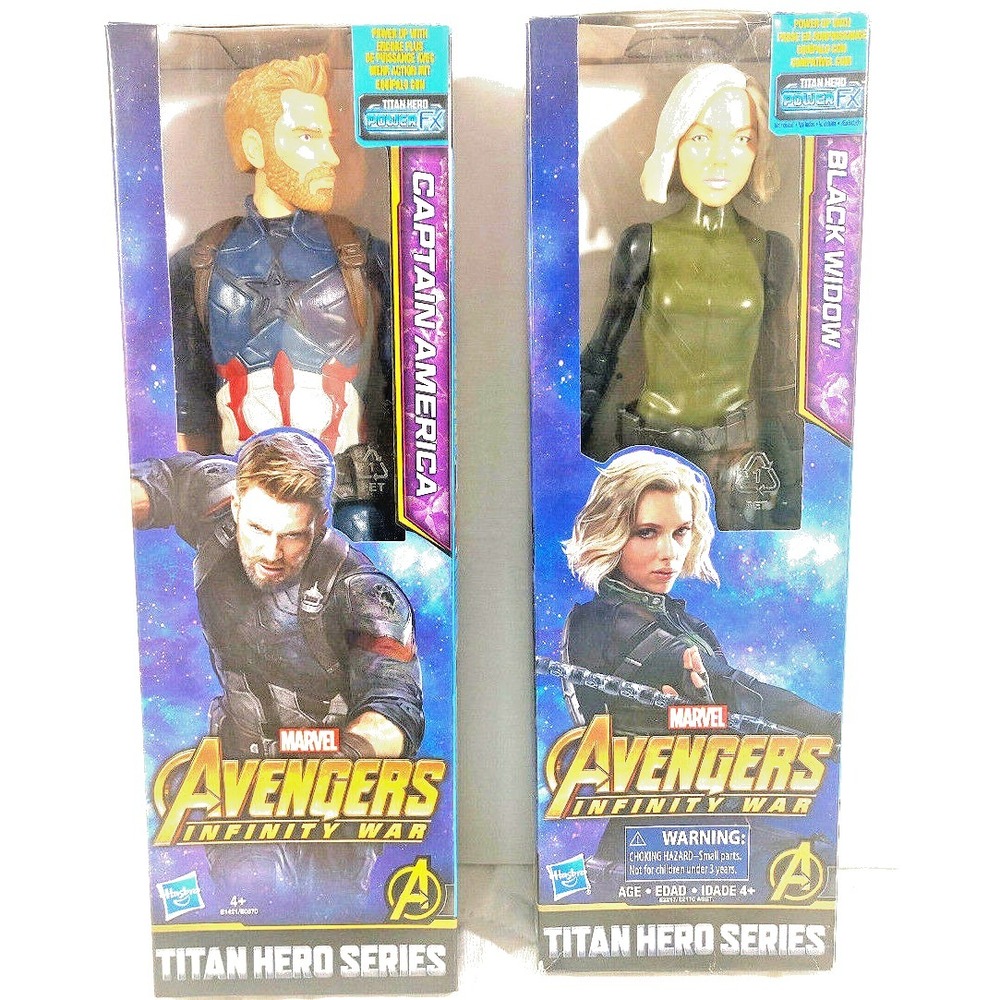 Marvel Avengers Titan Hero Series 12" Infinity War Captain America Black Widow
